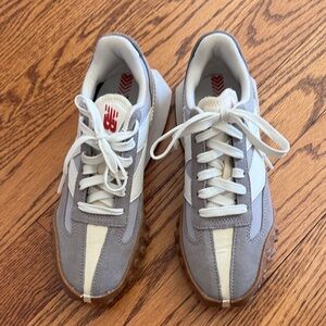 New Balance Gray and White Sneakers with Rubber Sole